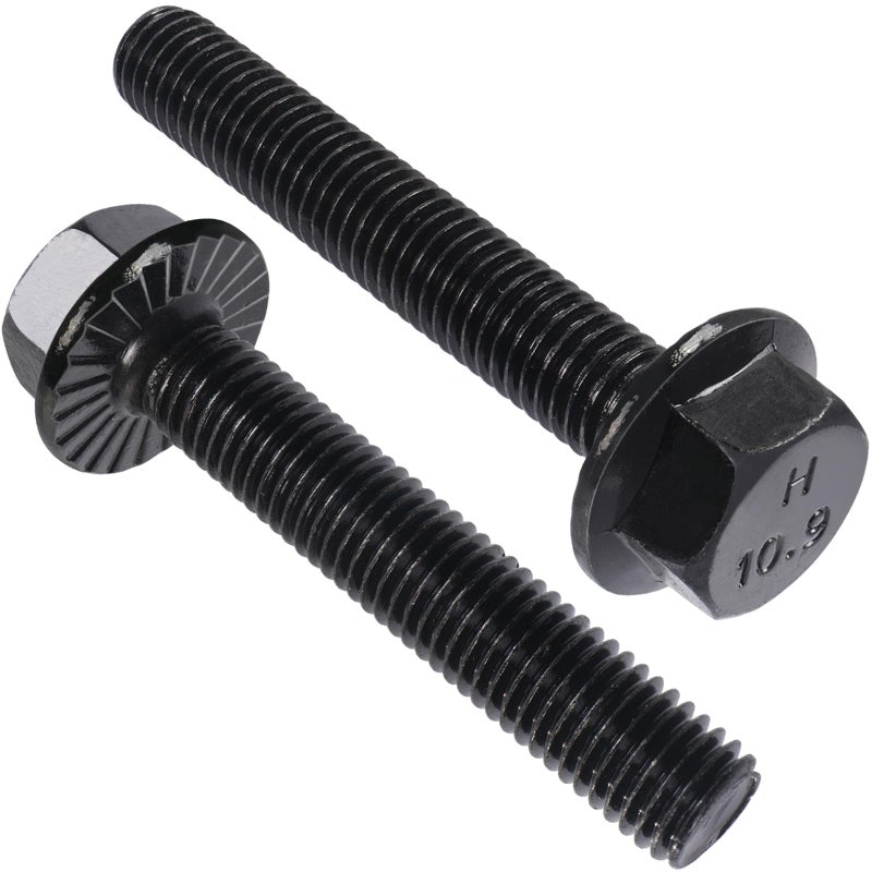 VGBUY M10-1.5 x 55mm Flanged Hex Head Bolts,Class 10.9 Black Zinc Plated,Partially Threaded Black External Flange Hex Drive Screws,Pump,Fix Car,DIY Project(9Pcs) - Image 1